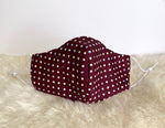 Load image into Gallery viewer, Wine Mask with White Dots
