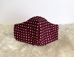 Wine Mask with White Dots
